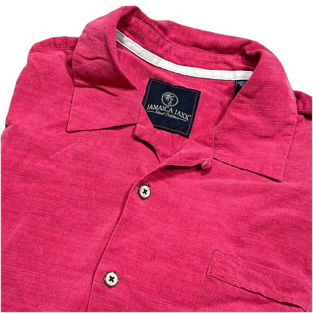 Jamaica Jaxx Men's Short Sleeve XL‎ Button Down 100% Silk Hawaiian